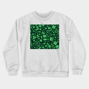 St Patrick's Day Green Elements St. Patricks day clover pattern Crewneck Sweatshirt